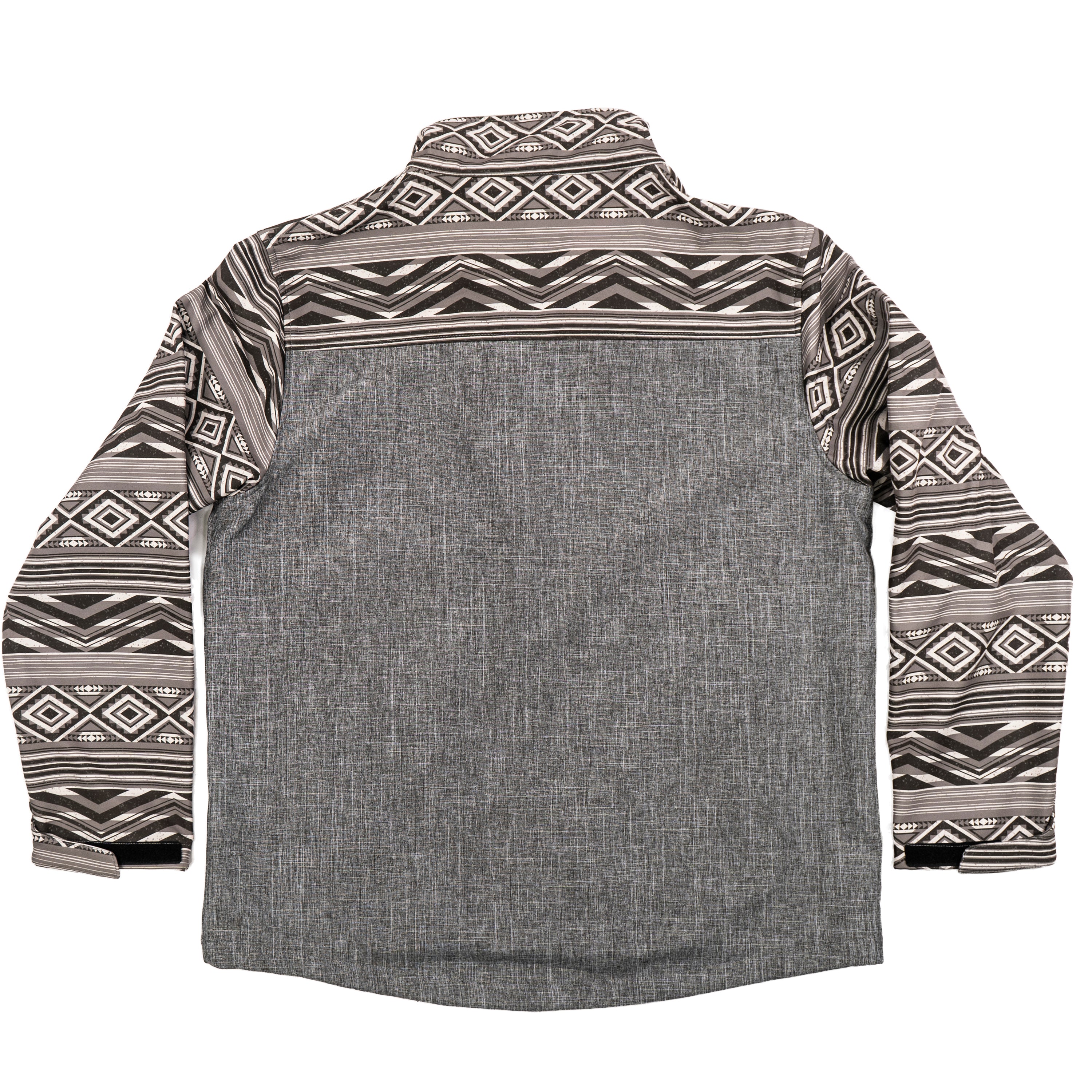 Lazy J Ranch Men's Aztec Print Bonded Jacket - Grey