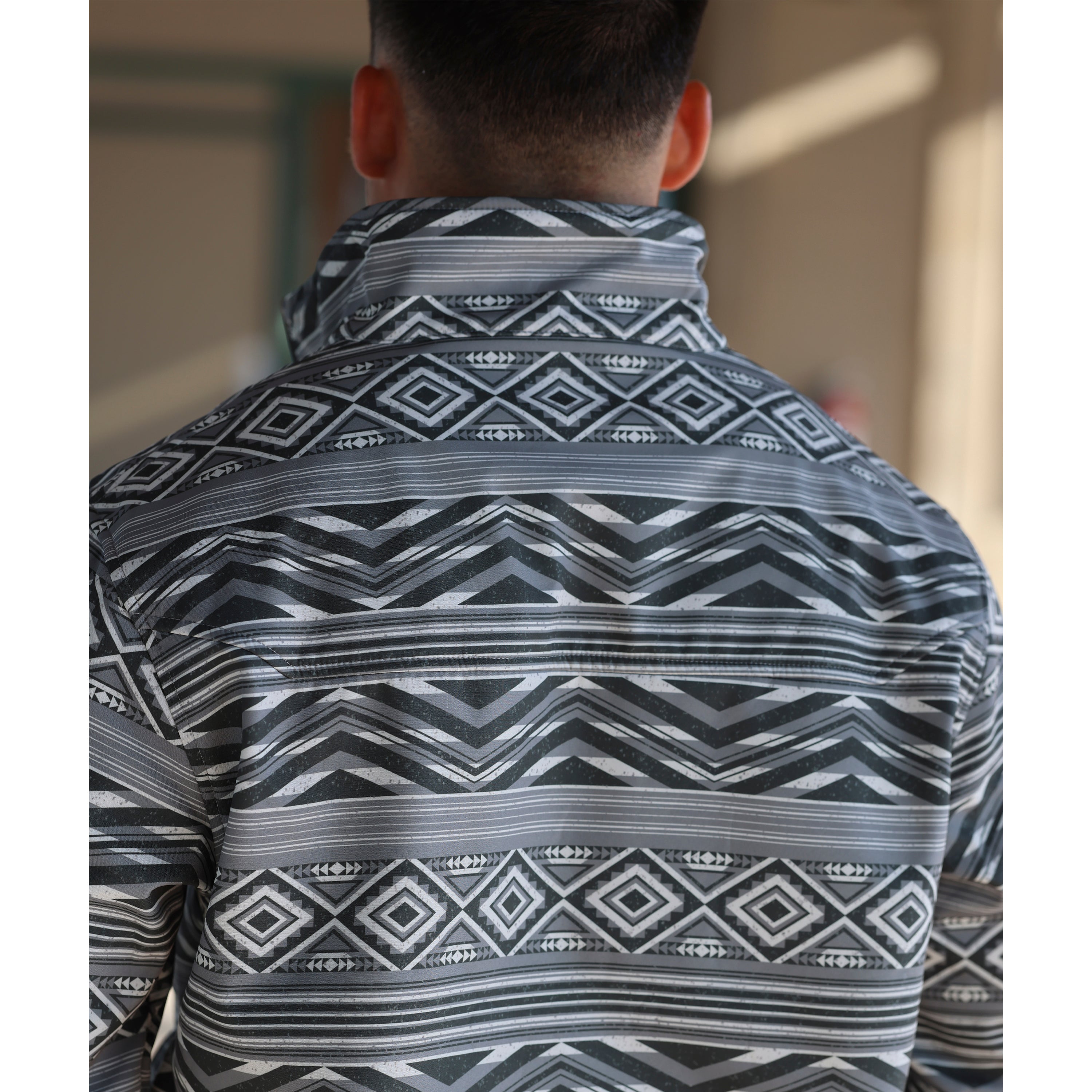 Lazy J Ranch Men's Print Bonded Jacket - Grey