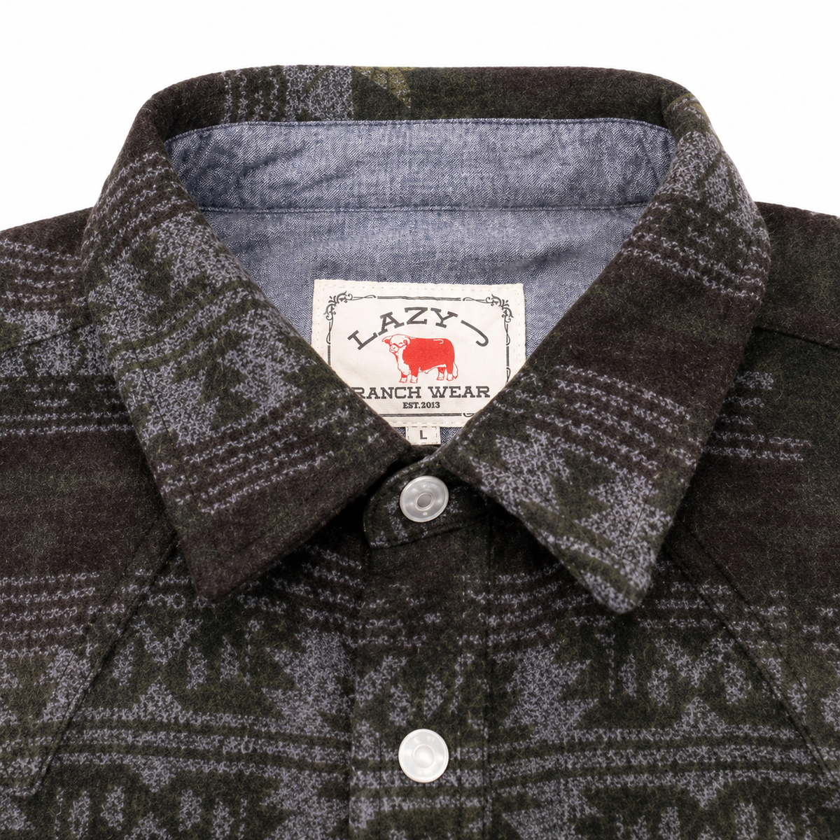 Lazy J Ranch Men's Aztec Print Jacket - Green