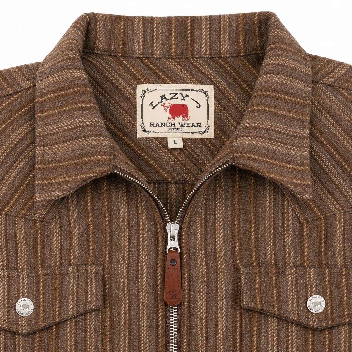 Lazy J Ranch Men's Striped Jacket - Sequoia Brown