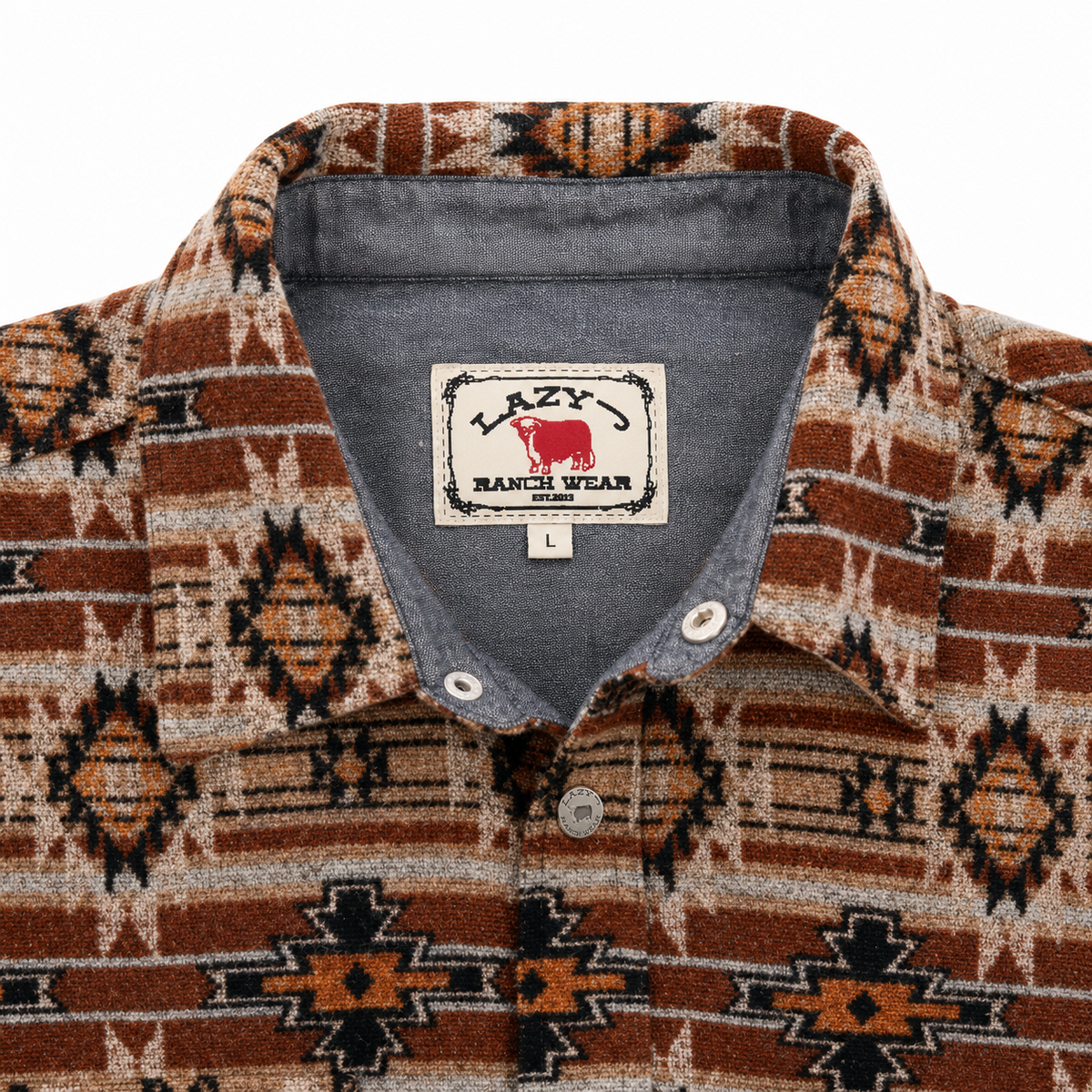 Lazy J Ranch Men's Aztec Print Jacket - Rust