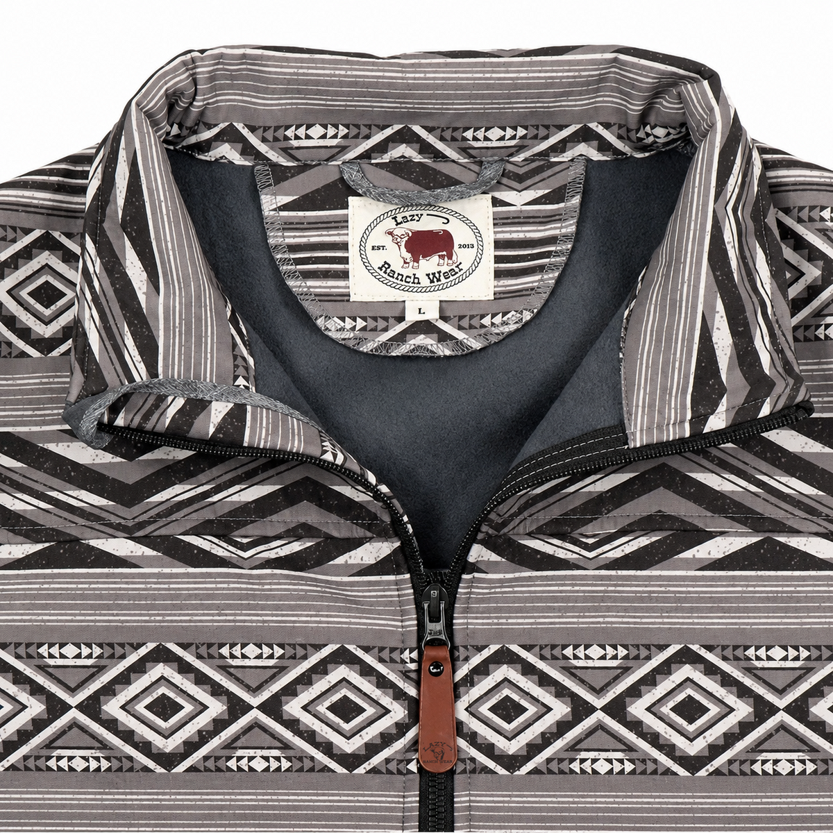 Lazy J Ranch Men's Print Bonded Jacket - Grey