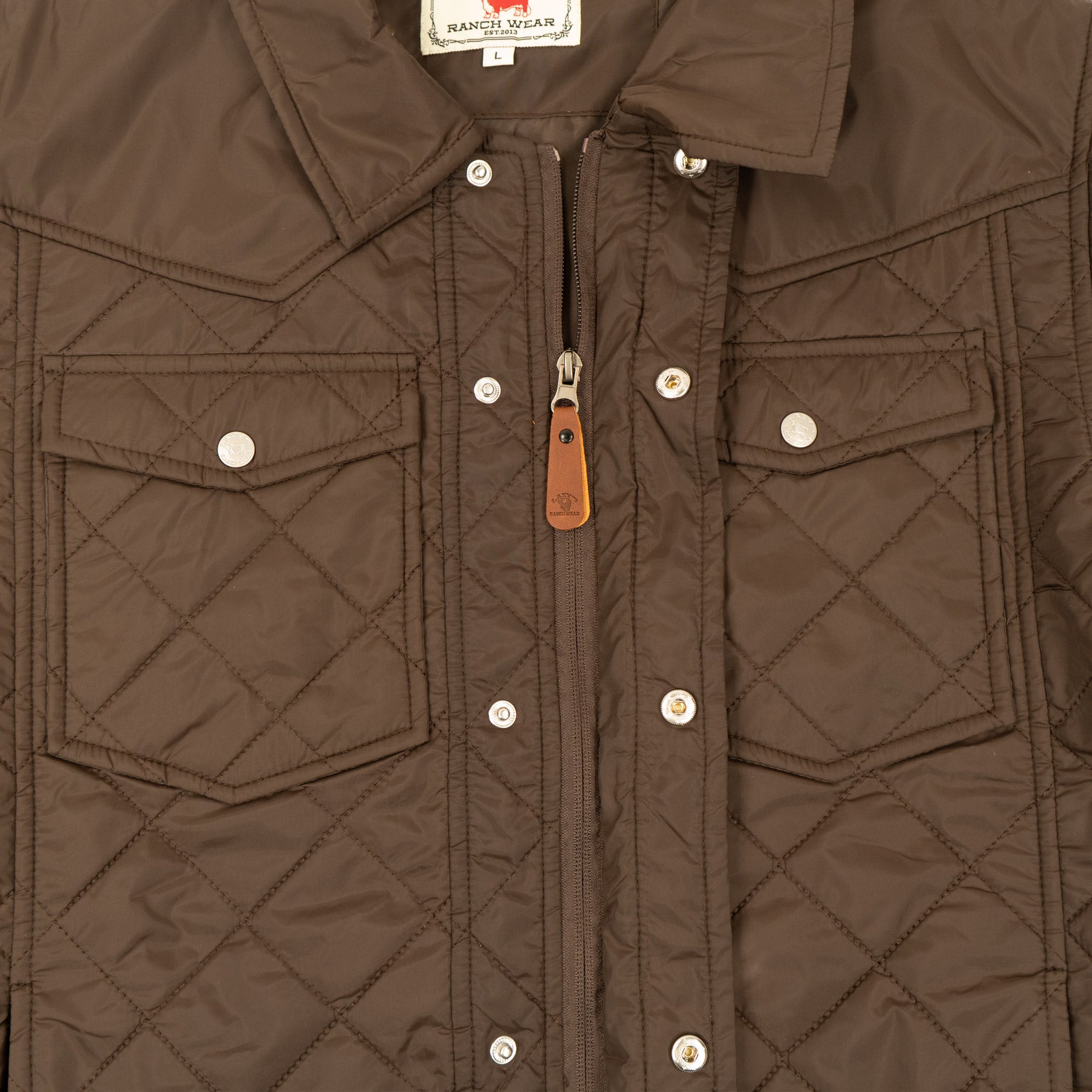 Lazy J Ranch Men's Quilted Poly Fill Jacket - Chocolate