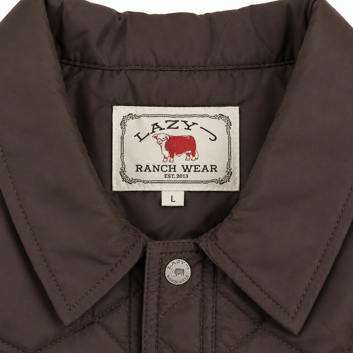 Lazy J Ranch Men's Quilted Poly Fill Jacket - Chocolate