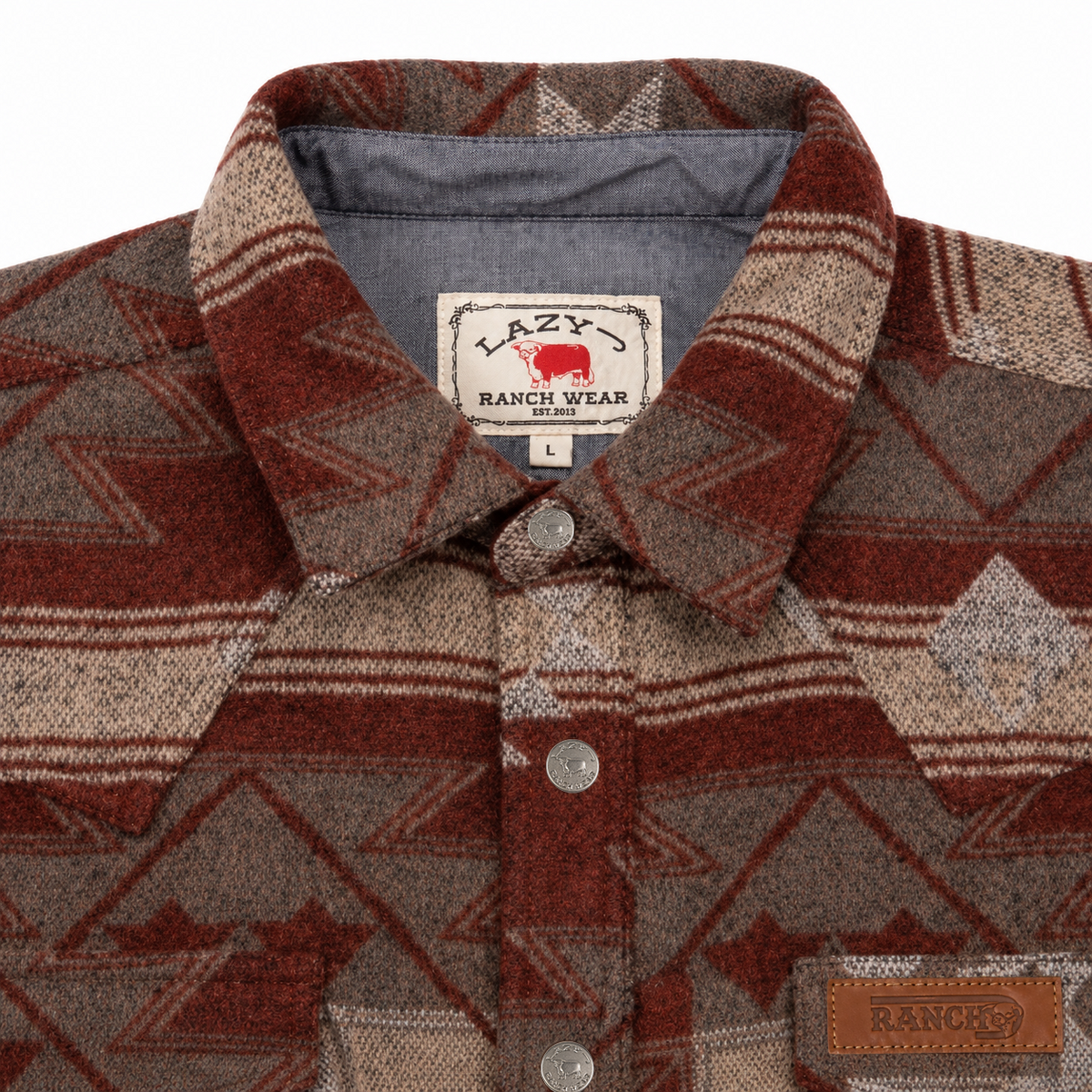Lazy J Ranch Men's Aztec Jacket - Rust