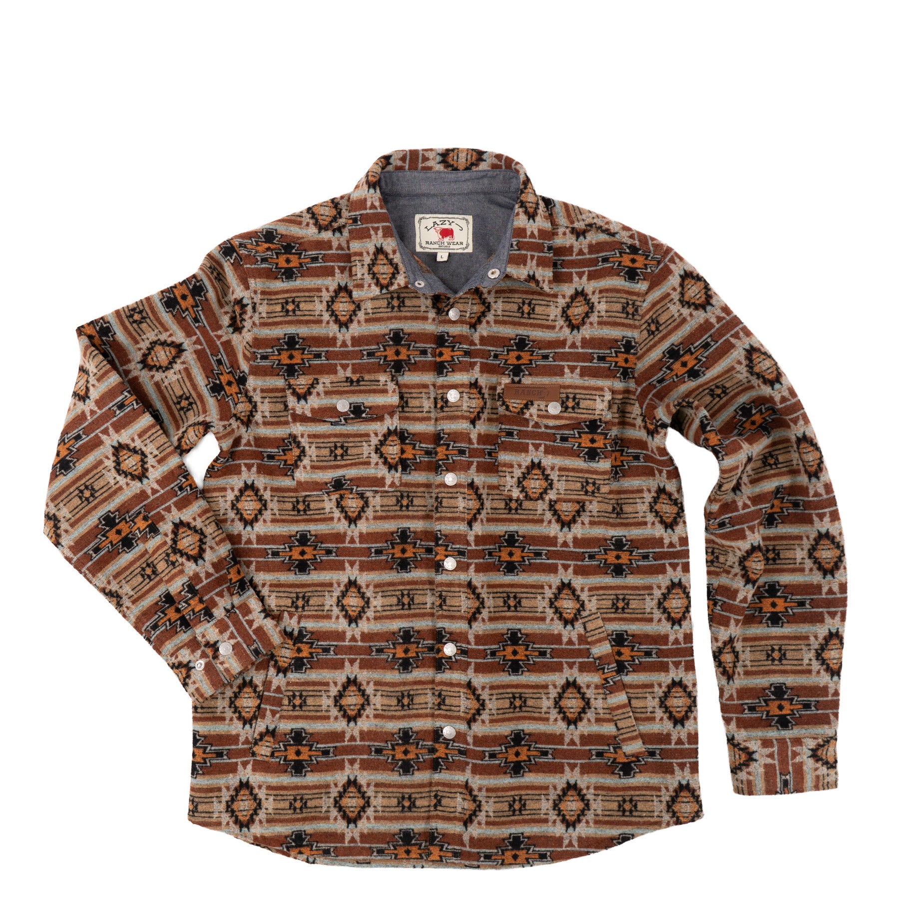 Lazy J Ranch Men's Aztec Print Jacket - Rust