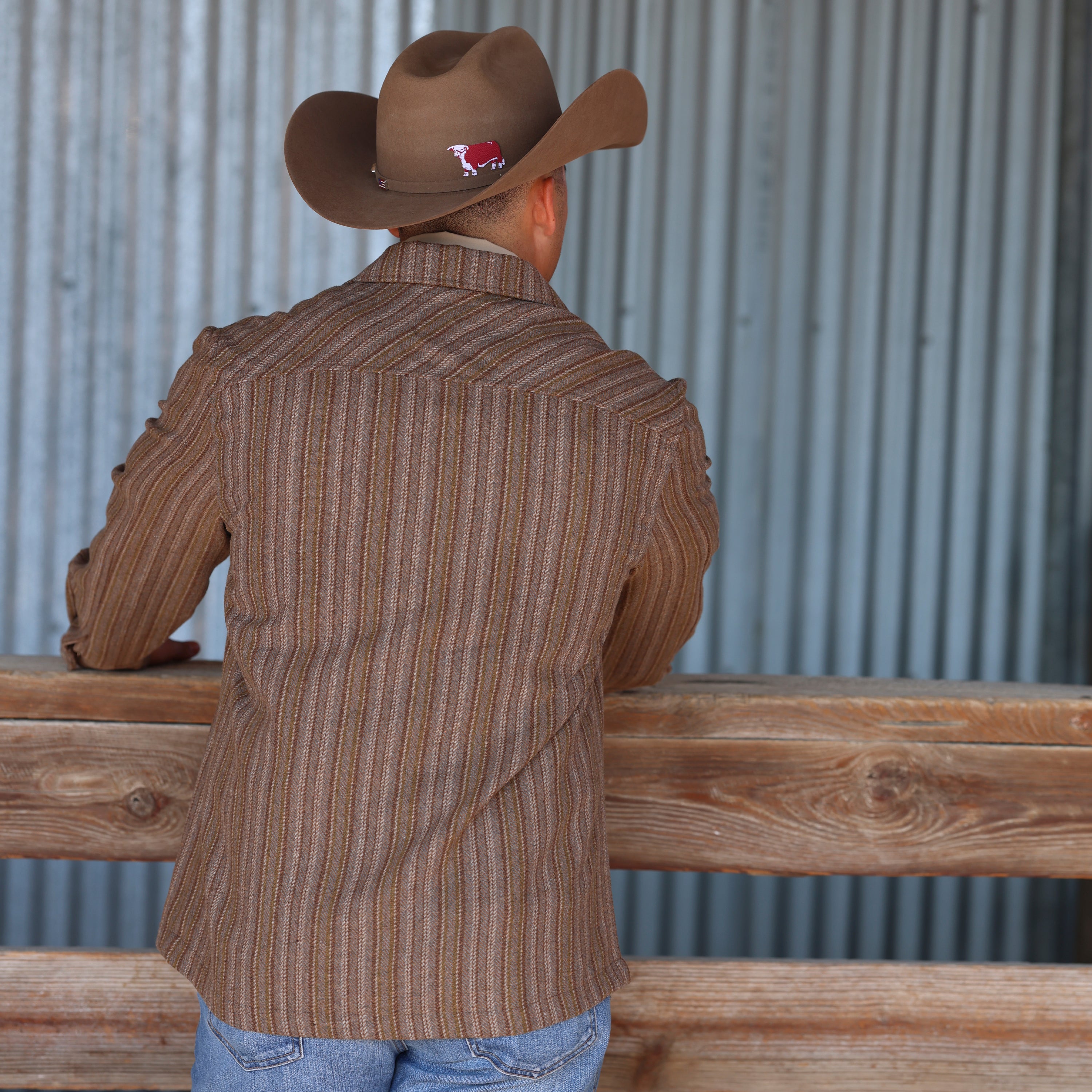Lazy J Ranch Men's Striped Jacket - Sequoia Brown
