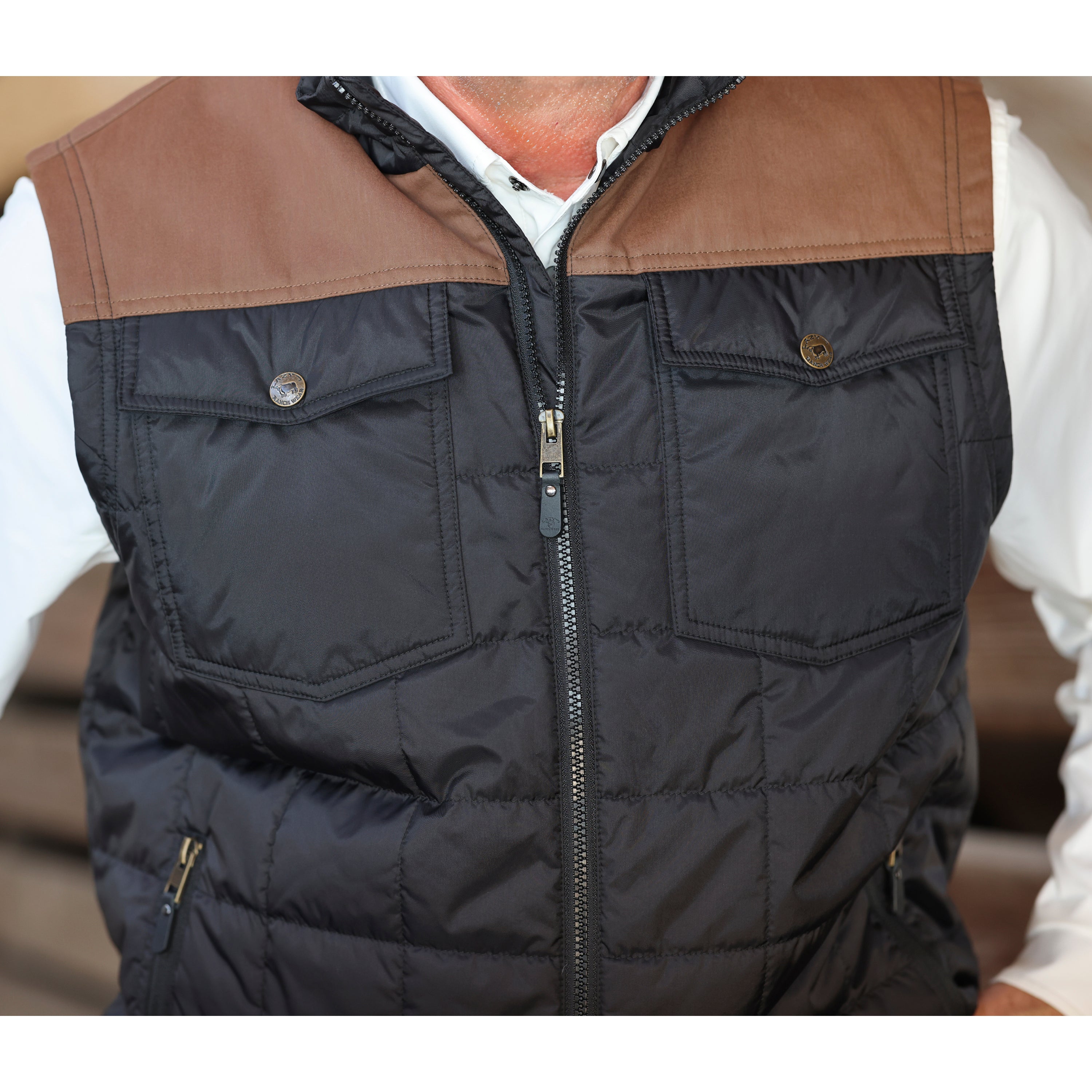 Lazy J Ranch Men's Lightweight Relaxed Fit Vest - Brown